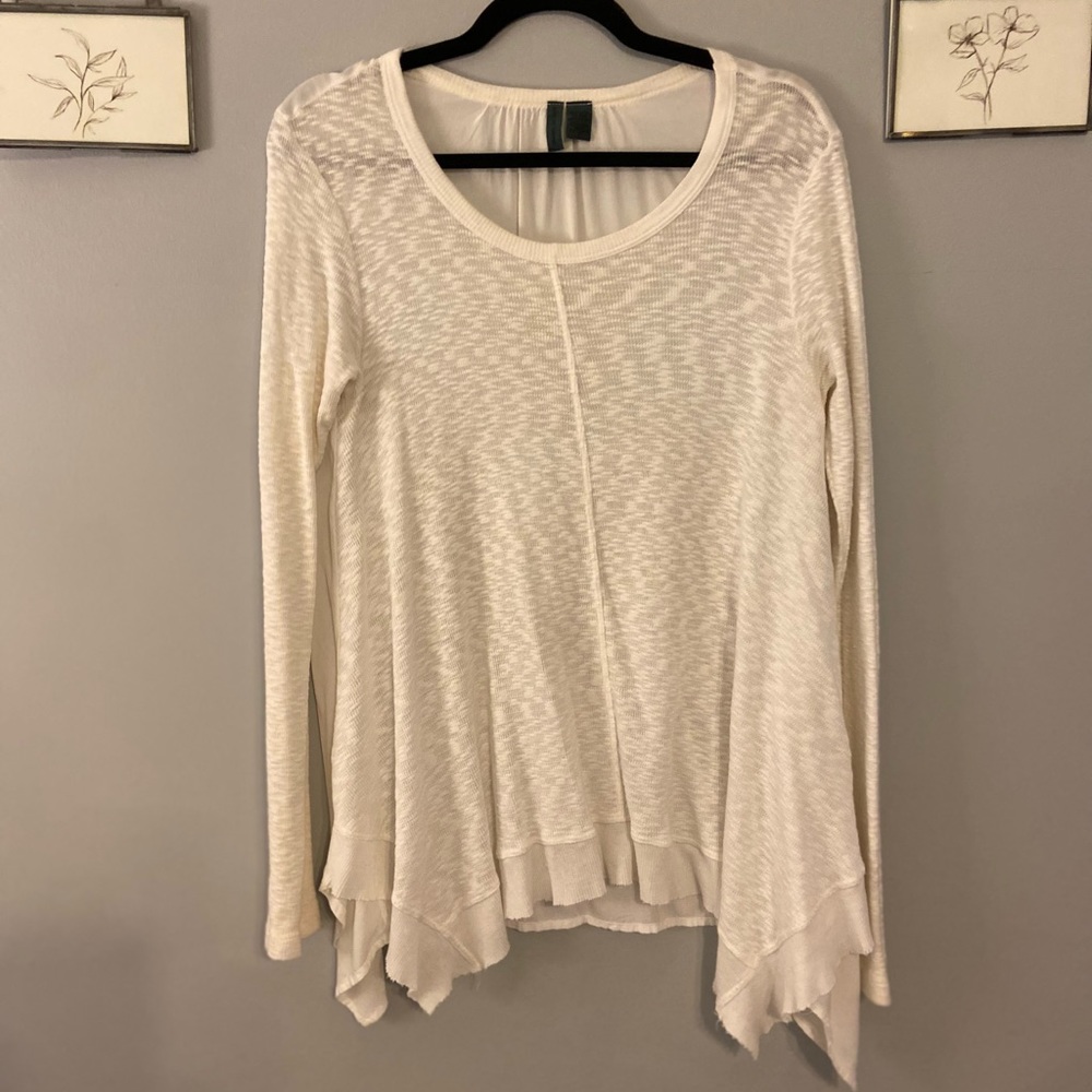 White long sleeve Anthropologie tee
